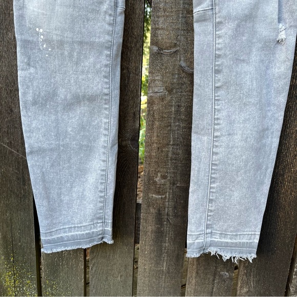 Free People Ivy Distressed Skinny Jeans In Gray Sz 31 - Picture 8 of 15